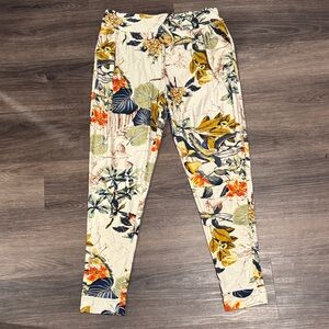 WinWin Floral Print Pants - Cream, Green, Orange